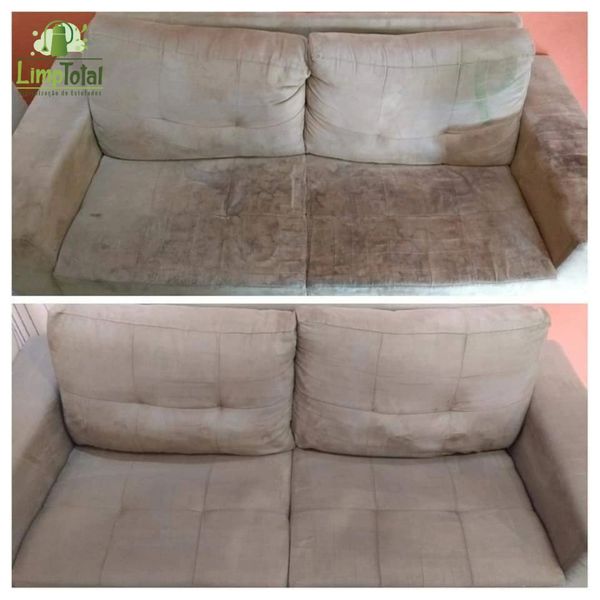 Um sofá limpo e higienizado graças a limpeza de estofados da LimpTotal.
