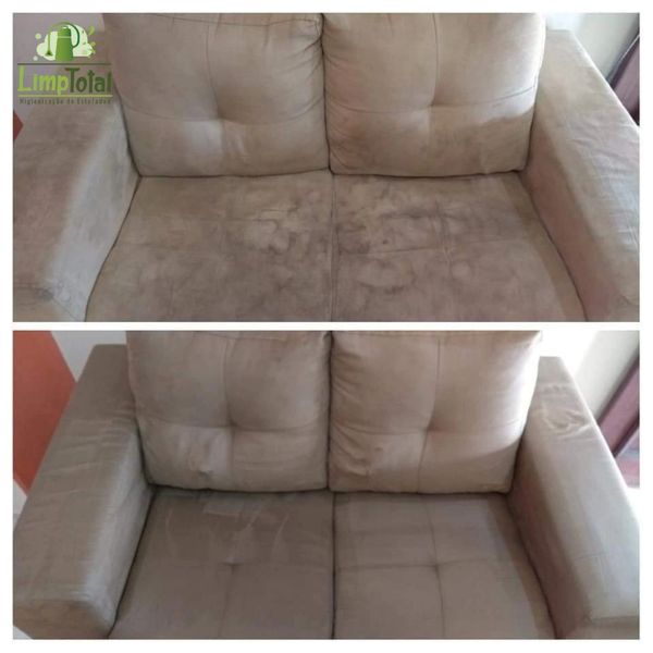 Um sofá limpo e higienizado graças a limpeza de estofados da LimpTotal.