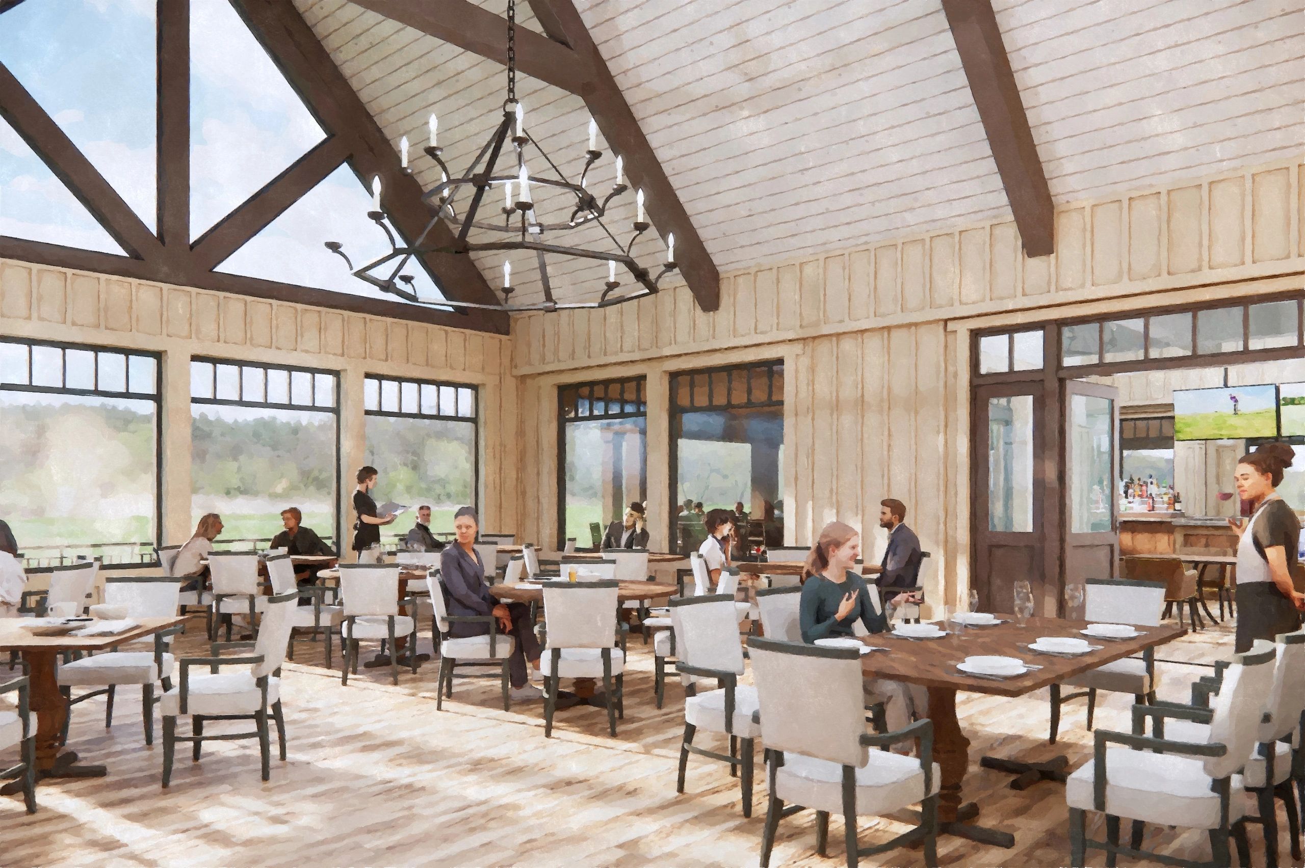 The renovated Sconti Room will offer some of the best inside dining views in Big Canoe.