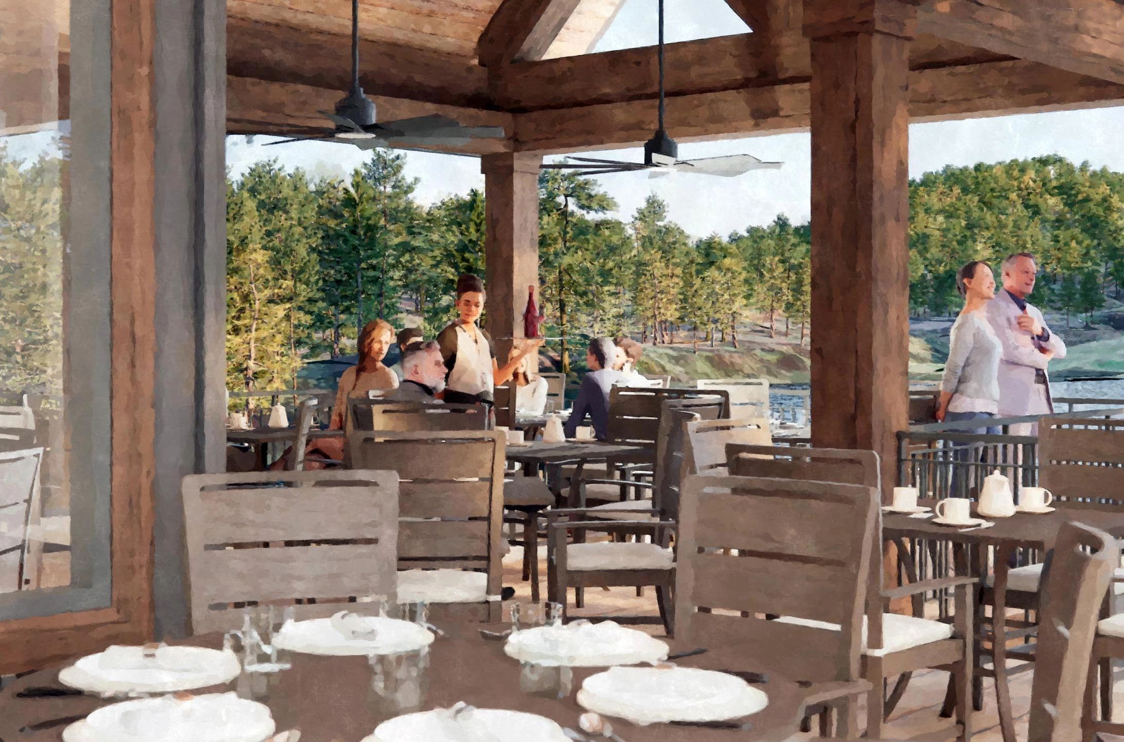 View of what dining on the Covered Terrace might be like.