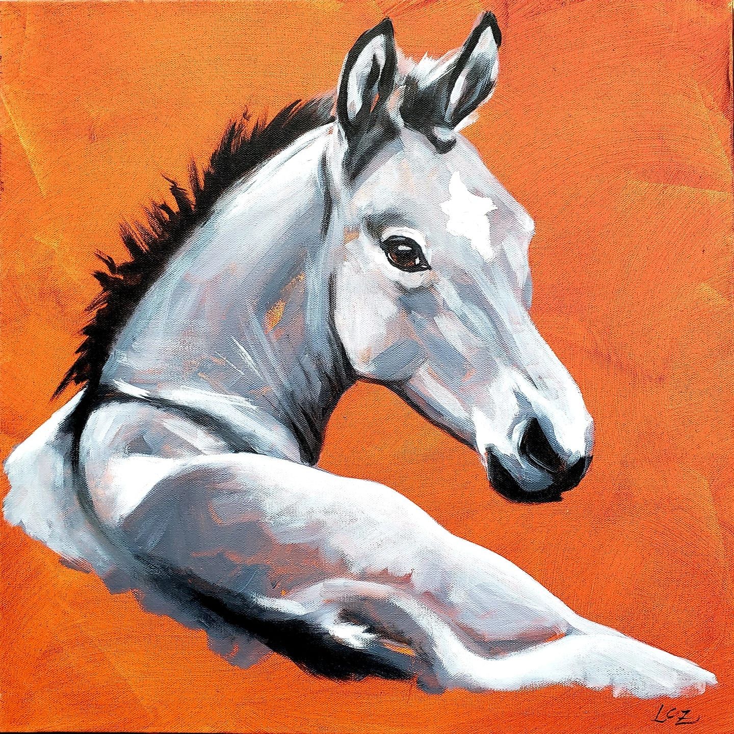 Gray Colt | 20" x 20" x 2" | Oil on Gallery Wrap Canvas