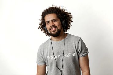 Guy wearing headphones