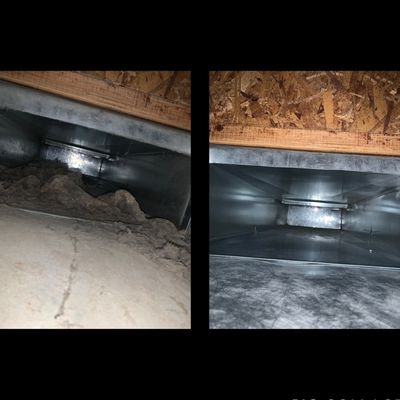 Before and after air duct cleaning!
