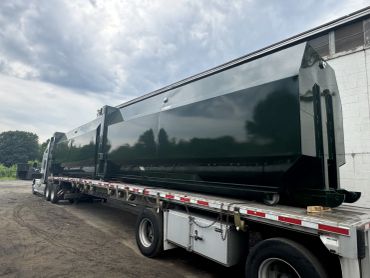 40 yard compactor receiver container on a trailer, Elite Containers, Waterbury CT