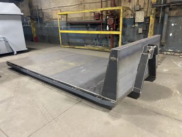 Raw steel hook lift flatbed with diamond plate floor, Elite Containers, Waterbury CT