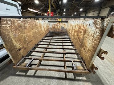 20 yard roll-off floor repair in progress, Elite Containers, Waterbury CT