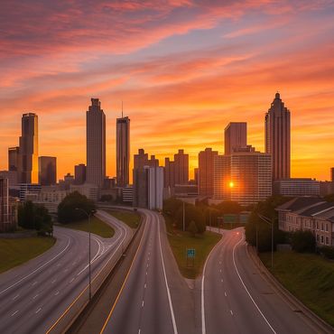 Atlanta Skyline at Sunrise. Good Morning Atlanta