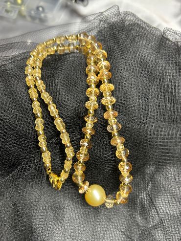 Golden South Sea Pearl and Citrine Necklace