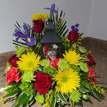 Sympathy Lantern flower arrangement