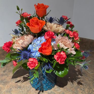 Orange rose arrangement