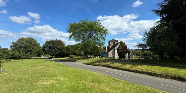 Surrey country lane and church