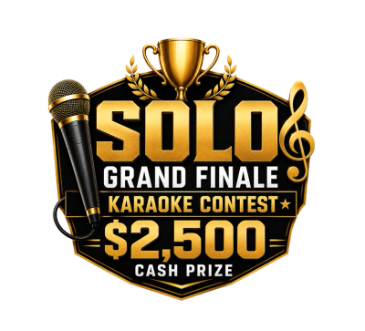 Logo for SOLO Grand Finale Karaoke Contest with $2,500 prize.
