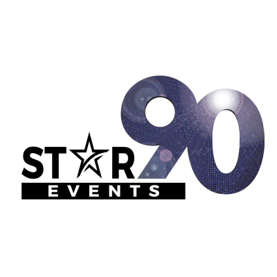 Logo with 'Star 90 Events' text and a large '90'.