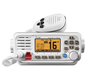 Radio VHF marina con micrófono.