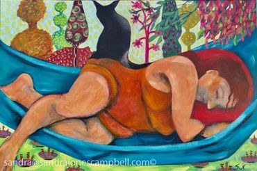 Sandra Jones Campbell
Cat Nap Into A Topiary Dream
Fine Art, Acrylic on canvas, Laguna Beach, Conte