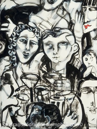 Sandra Jones Campbell Fine Art
Drink Order
Acrylic on canvas, Laguna Beach, Contemporary Art