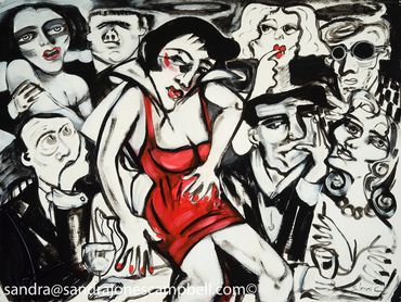 Sandra Jones Campbell Fine Art,
Leo's Date Is Elvis
Acrylic on canvas, Laguna Beach, Contemporary