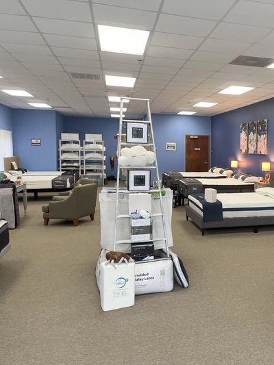Direct Ship Mattresses showroom with art by Elizabeth Selman