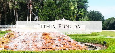 Waterfall feature in a park in Lithia, Florida.