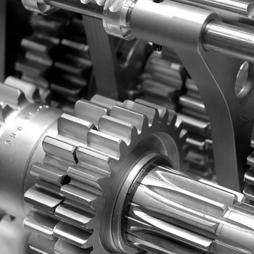 precision gearbox with silver multiple gears