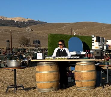 Mobile bartending anywhere! Wine bar for a wedding n a pasture in Soledad, Ca