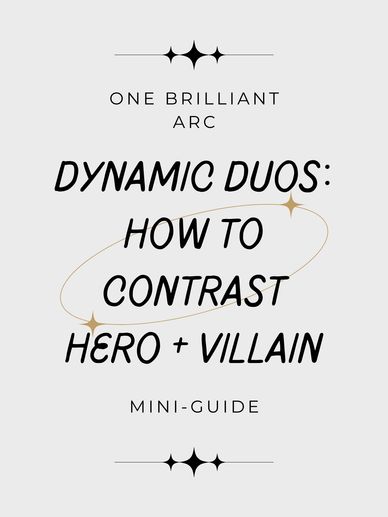 Cover of a mini-guide on contrasting hero and villain in dynamic duos.