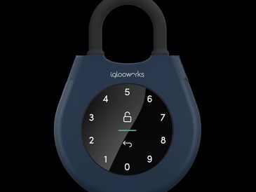Smart digital lock with a round dial and numbers.