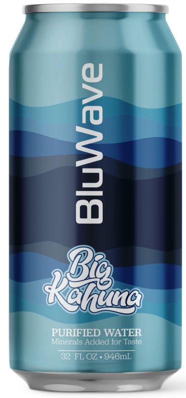 32oz Big Kahuna BluWave Canned Water