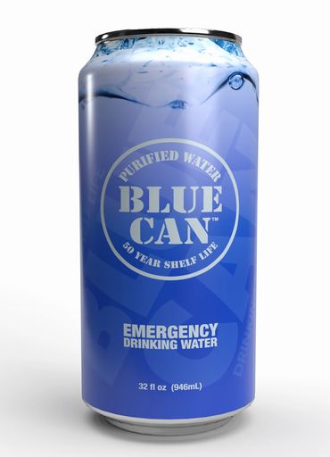 32 oz Blue Can 50 Year Shelf life canned water