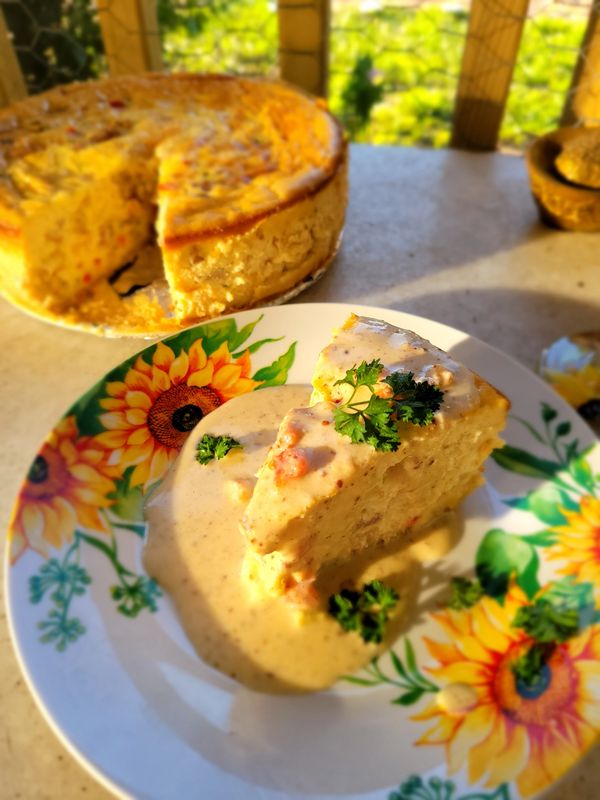 Shrimp and Alligator Sausage Cheesecake