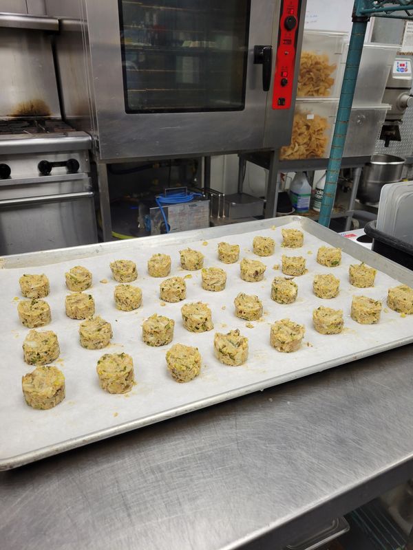 Mini Crab Cakes ready for the oven