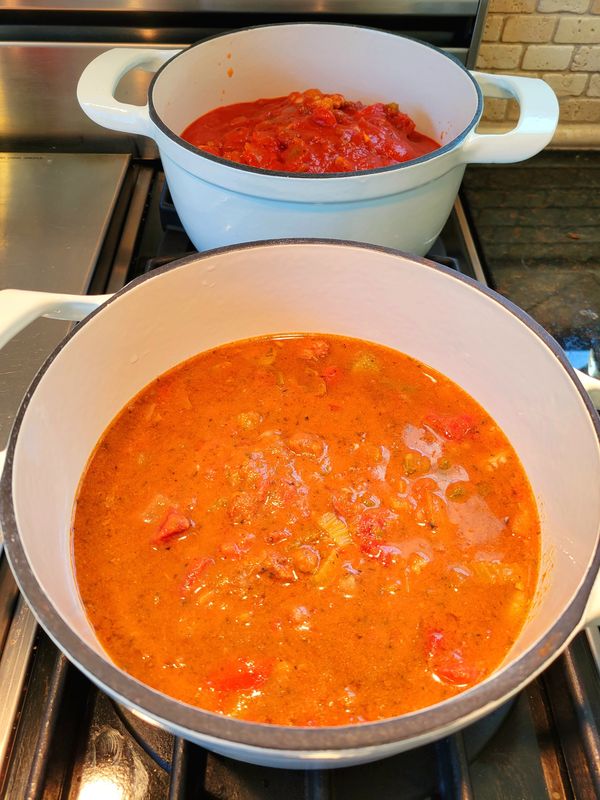 Shrimp & Sausage Gumbo and Chicken Creole