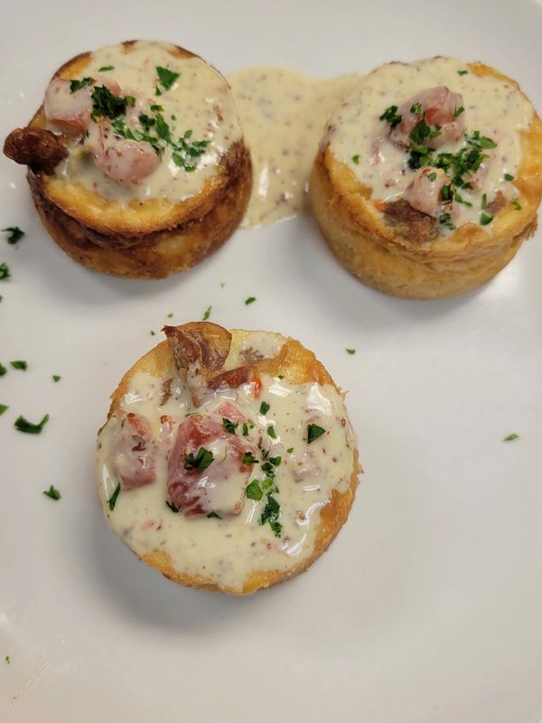 Mini Shrimp & Alligator Sausage Cheesecakes