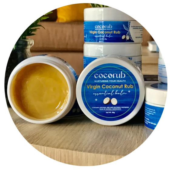 Cocorub Essential Balm is an all-around balm for colds, tired muscles, sore joints, and headaches.
