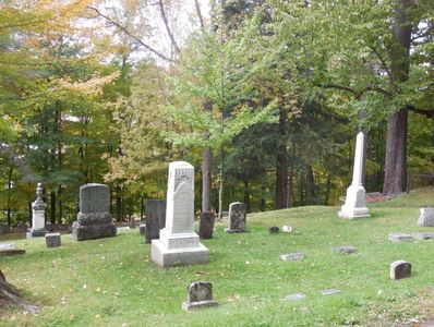 Graves on hillside of lakewood cemetery cooperstown