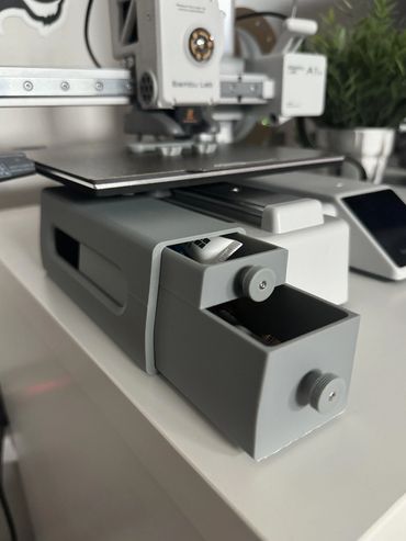 3D printer drawer with two compartments fits perfectly under print bed for essentials – 2024.