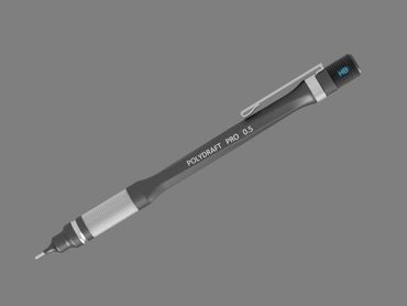 Polly Draft Pro mechanical pencil with twisted body, metal grip, clip, and lead indicator – 2023