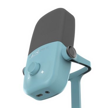 Microphone rendered in Keyshot with dial and ports, designed for desk use – 2024.