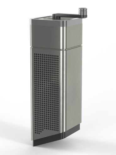 Modern pepper grinder with industrial style and holes to view pepper levels – 2024.