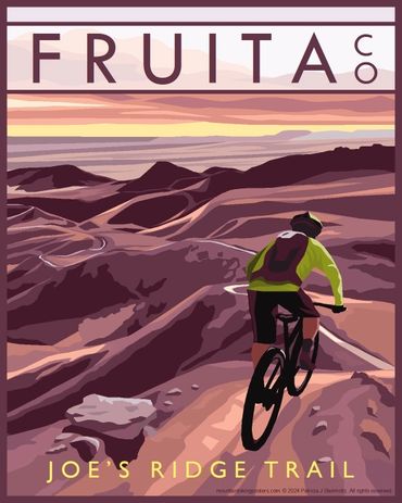 Poster of mountain biker riding Joe's Ridge Trail, Fruita, Colorado