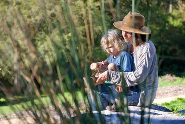 caring children outdoors