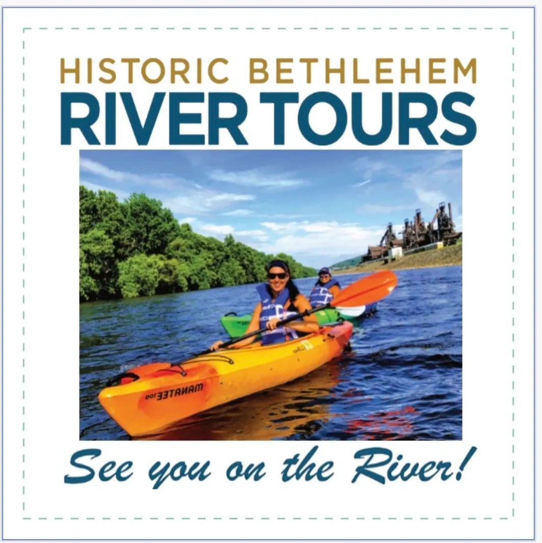 Kayaking on the Lehigh River, passing the iconic Bethlehem Steel Stacks