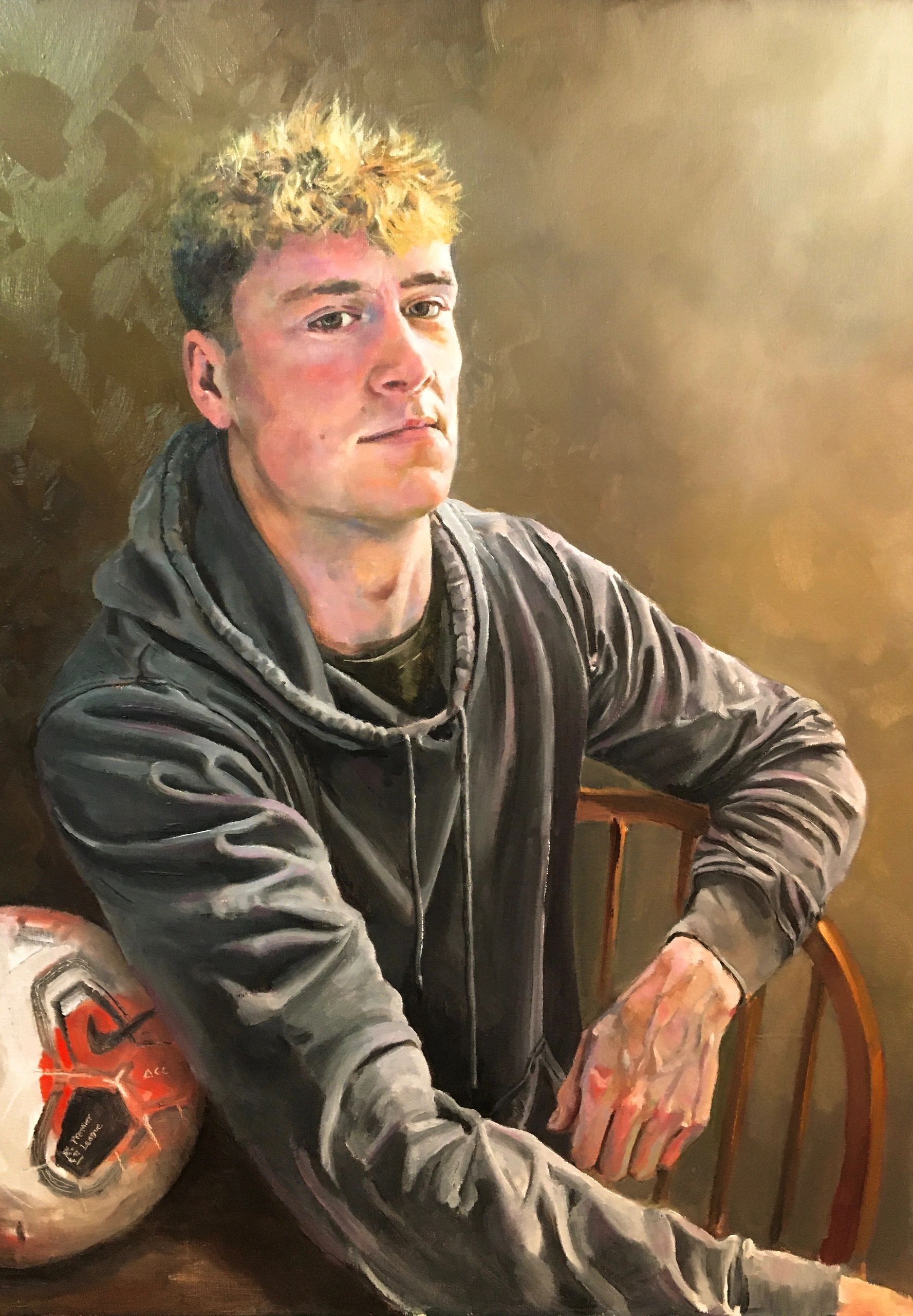 Oil painting, portrait of young man
