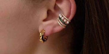 gold pearl ear cuff