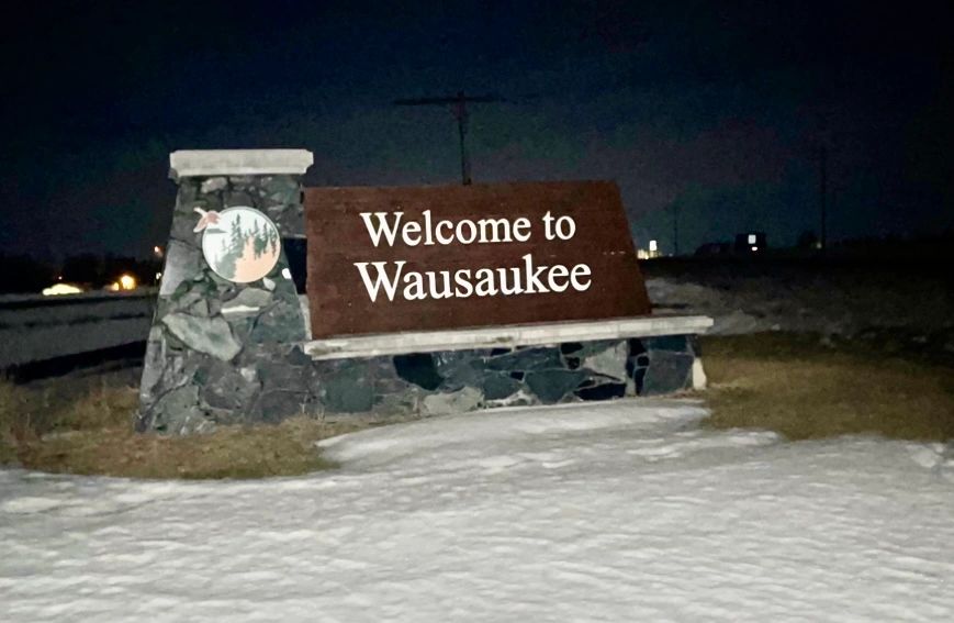 Wausaukee Wisconsin welcome sign.