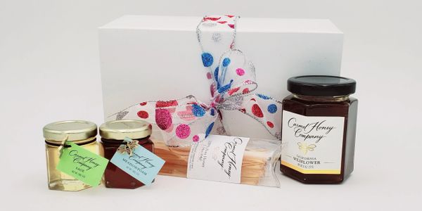 Gift box with honey.
