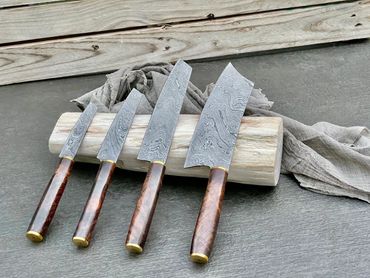 Wallnut Wood Handle with Brass