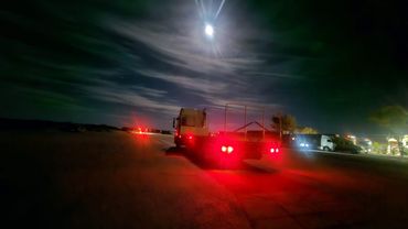 A Daf Rigid truck sitting at the nullabour on our freight route between sydney and perth