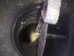 a large amount of creosote build up inside a chimney flue