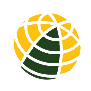 A yellow globe with a green triangular segment.